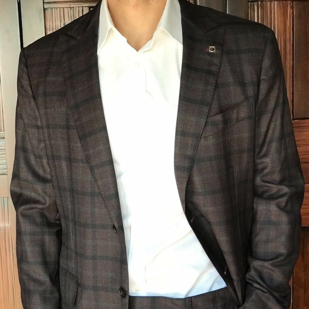 Eidos Napoli 'Balthazar' Plaid Slim Fit Suit 44L